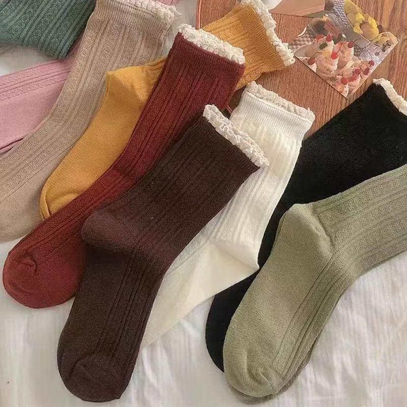 Plain Lace Trim Socks Product Image