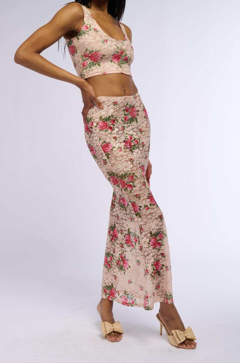 NINA FLORAL MAXI SKIRT Product Image