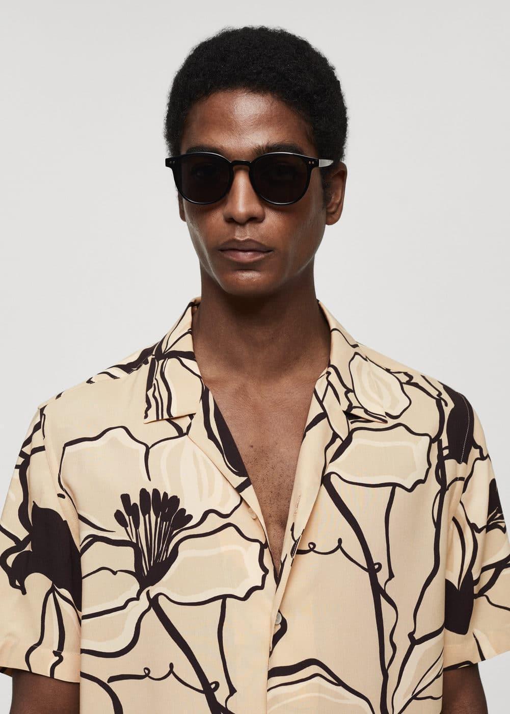 MANGO MAN - Regular-fit flowy printed shirt off whiteMen Product Image