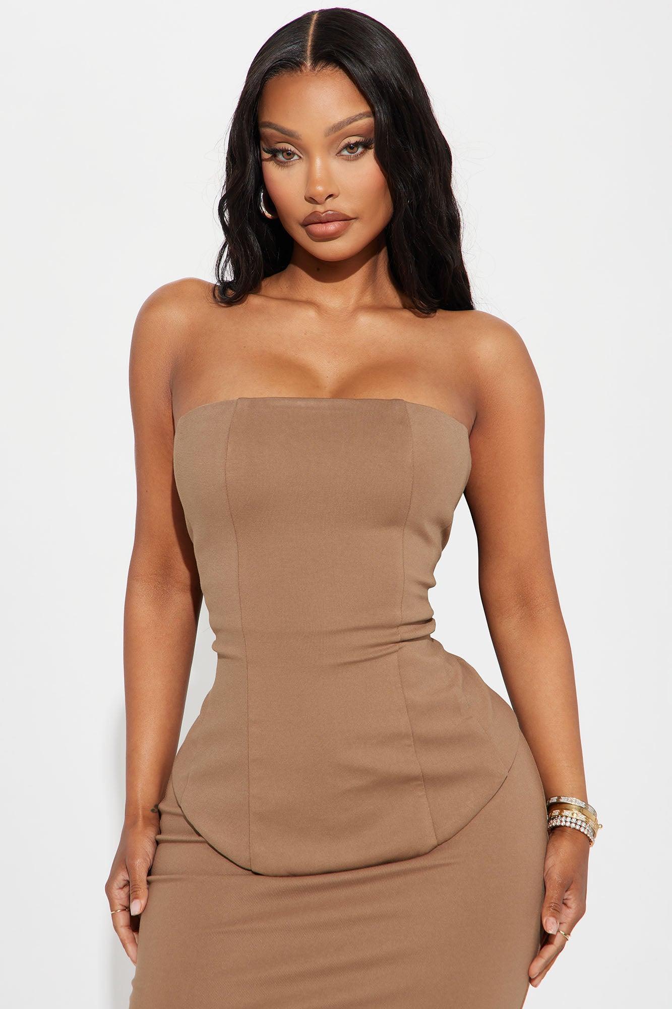 Meredith Strapless Maxi Dress - Mocha Product Image