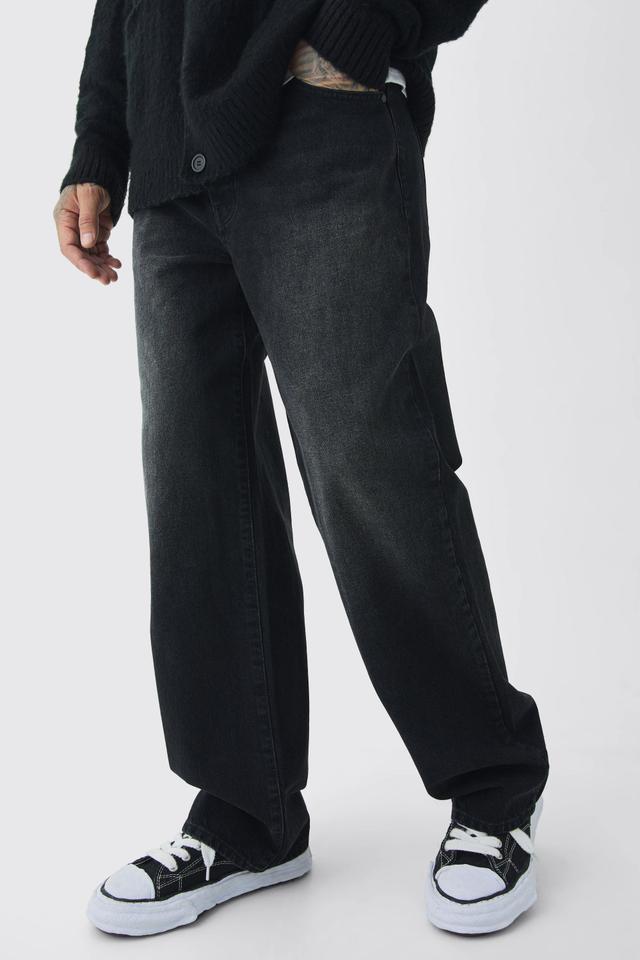 Tall Baggy Rigid Double Waistband Denim Jeans | boohooMAN USA Product Image