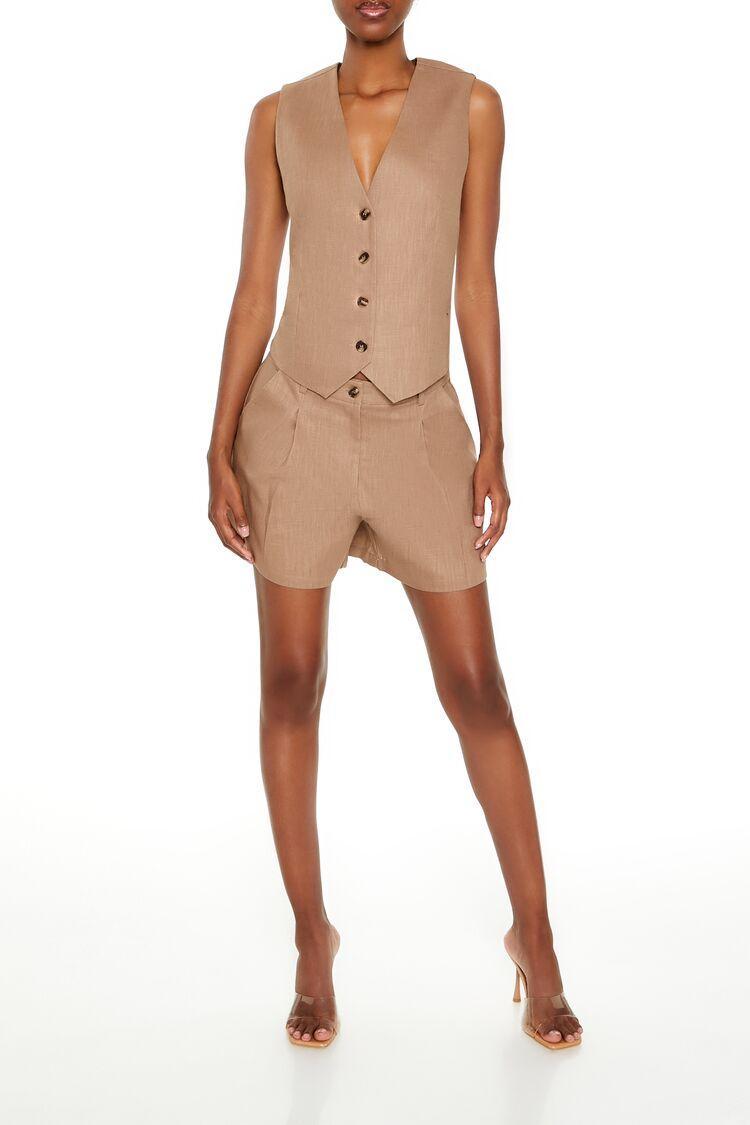 Notched Vest & Trouser Shorts Set | Forever 21 Product Image