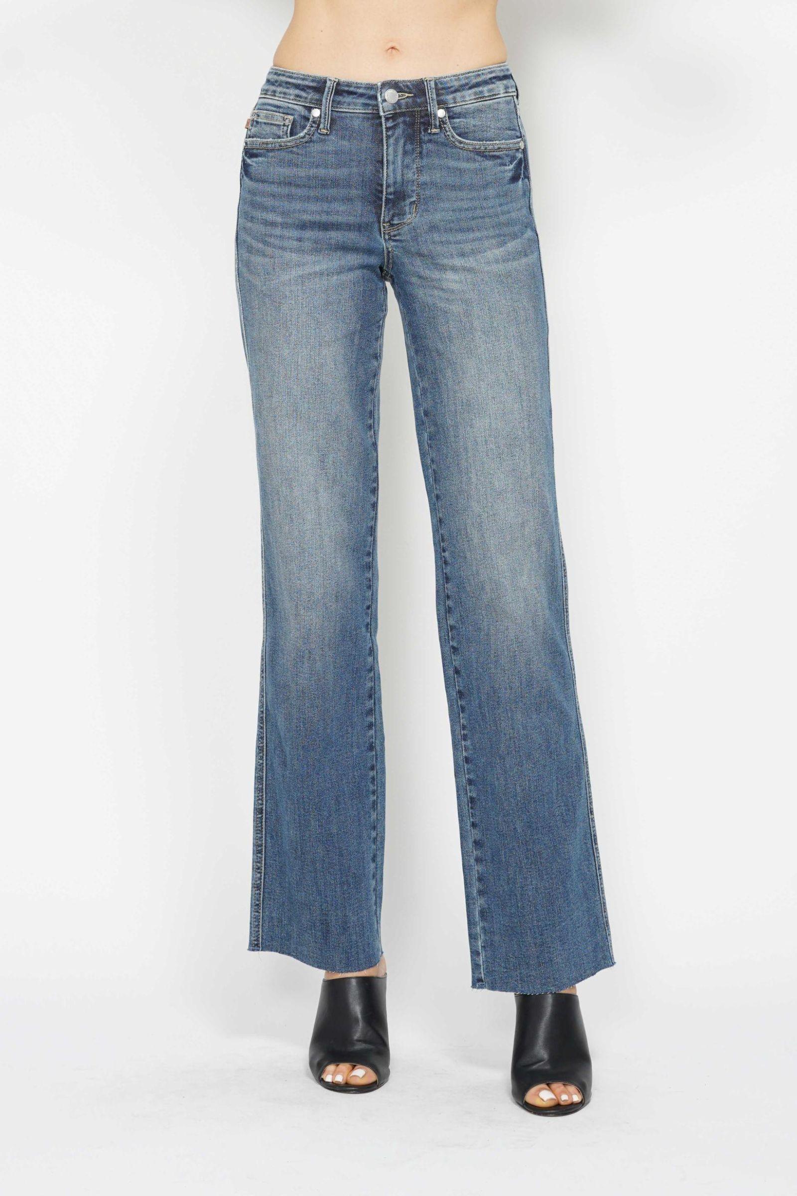 Judy Blue Tummy Control Mid Rise Vintage Straight Jeans Female Product Image