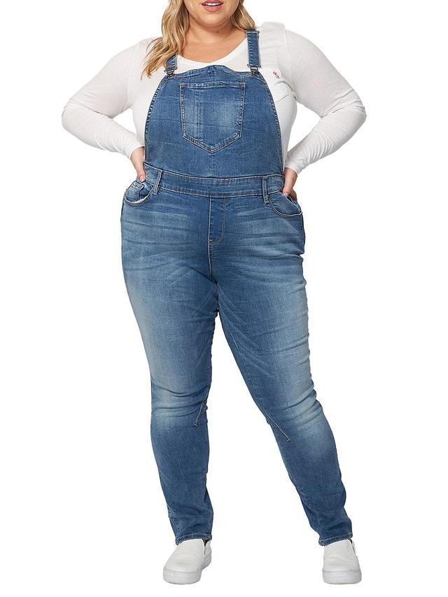 Womens Anna Straight-Leg Denim Overalls Product Image