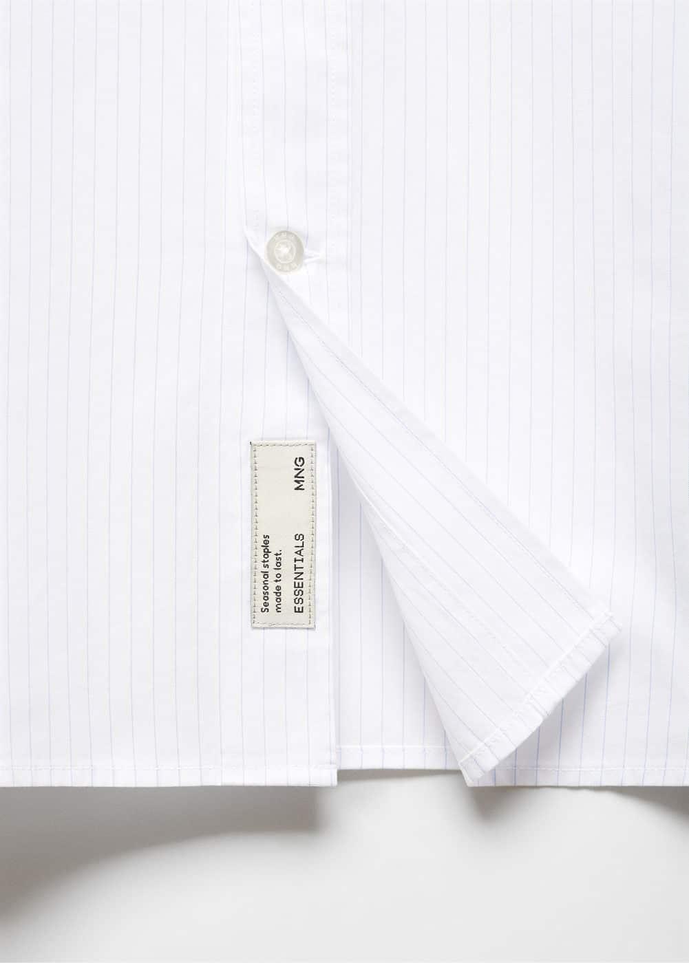 MANGO MAN - Regular-fit cotton striped shirt whiteMen Product Image