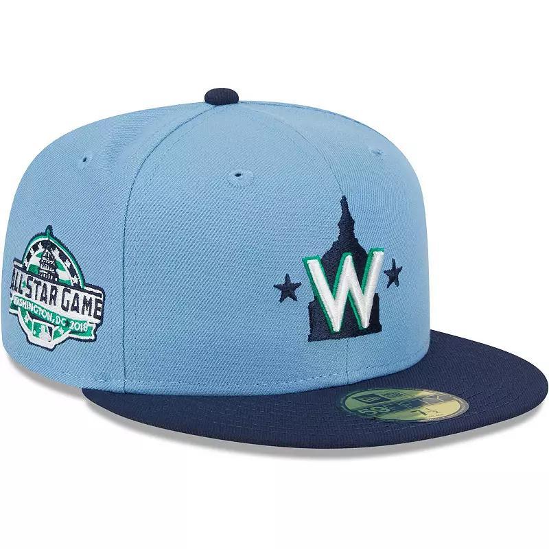 Mens New Era Blue/Navy Washington Nationals Green Undervisor 59FIFTY Fitted Hat Product Image