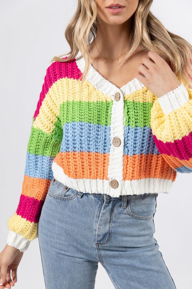 Little Bit More Multi Stripe Cardigan FINAL SALE Product Image