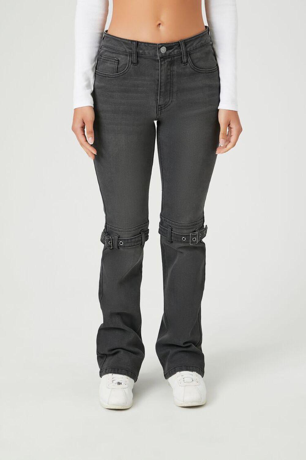 Buckled Mid-Rise Bootcut Jeans | Forever 21 product image