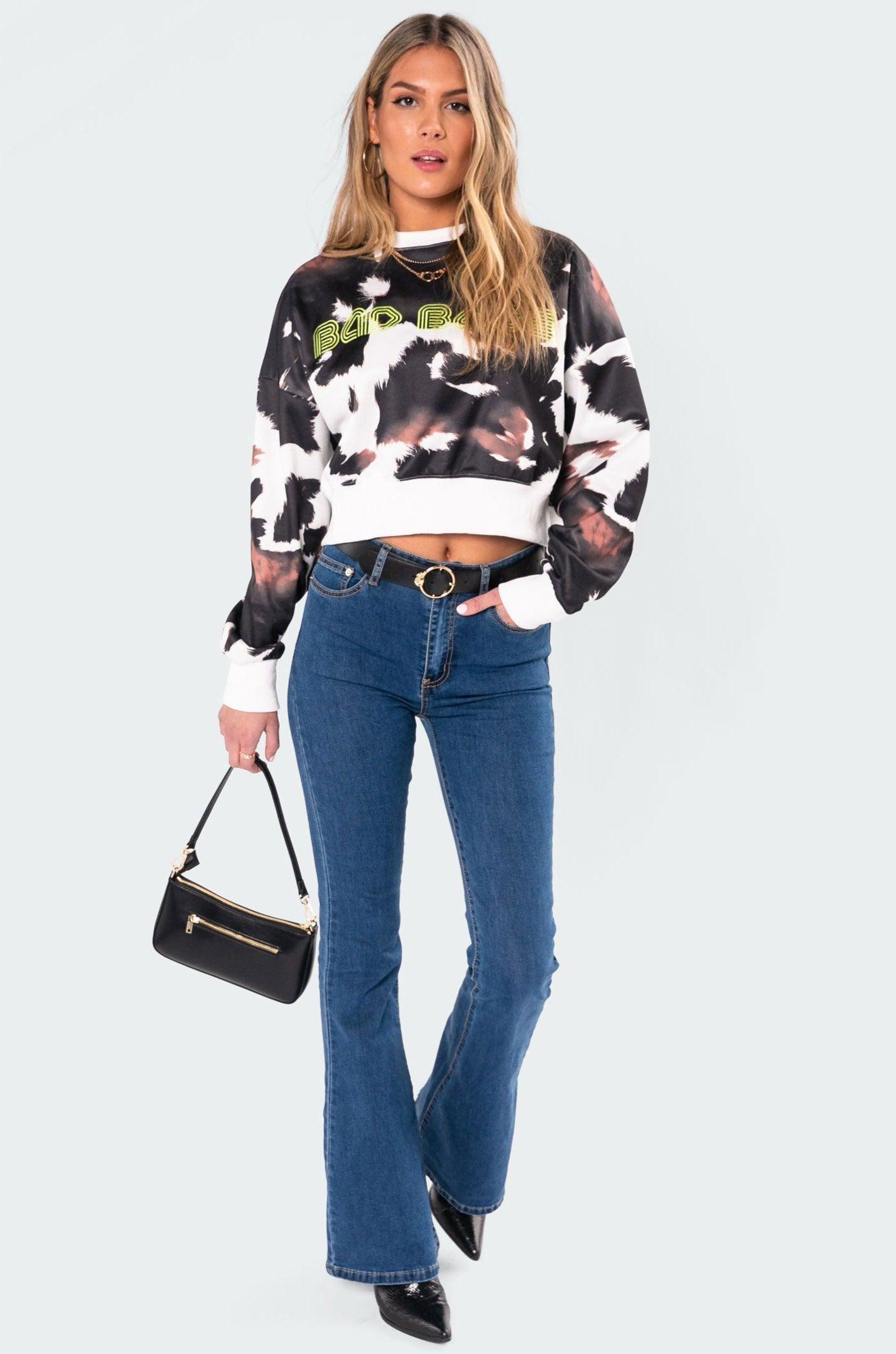 Bad Babe Neon Print Sweatshirt Product Image