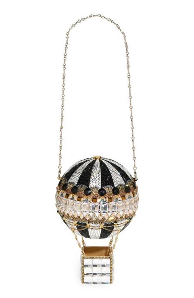 JUDITH LEIBER Hot Air Balloon Crystal Embellished Clutch In Rozier Black Product Image