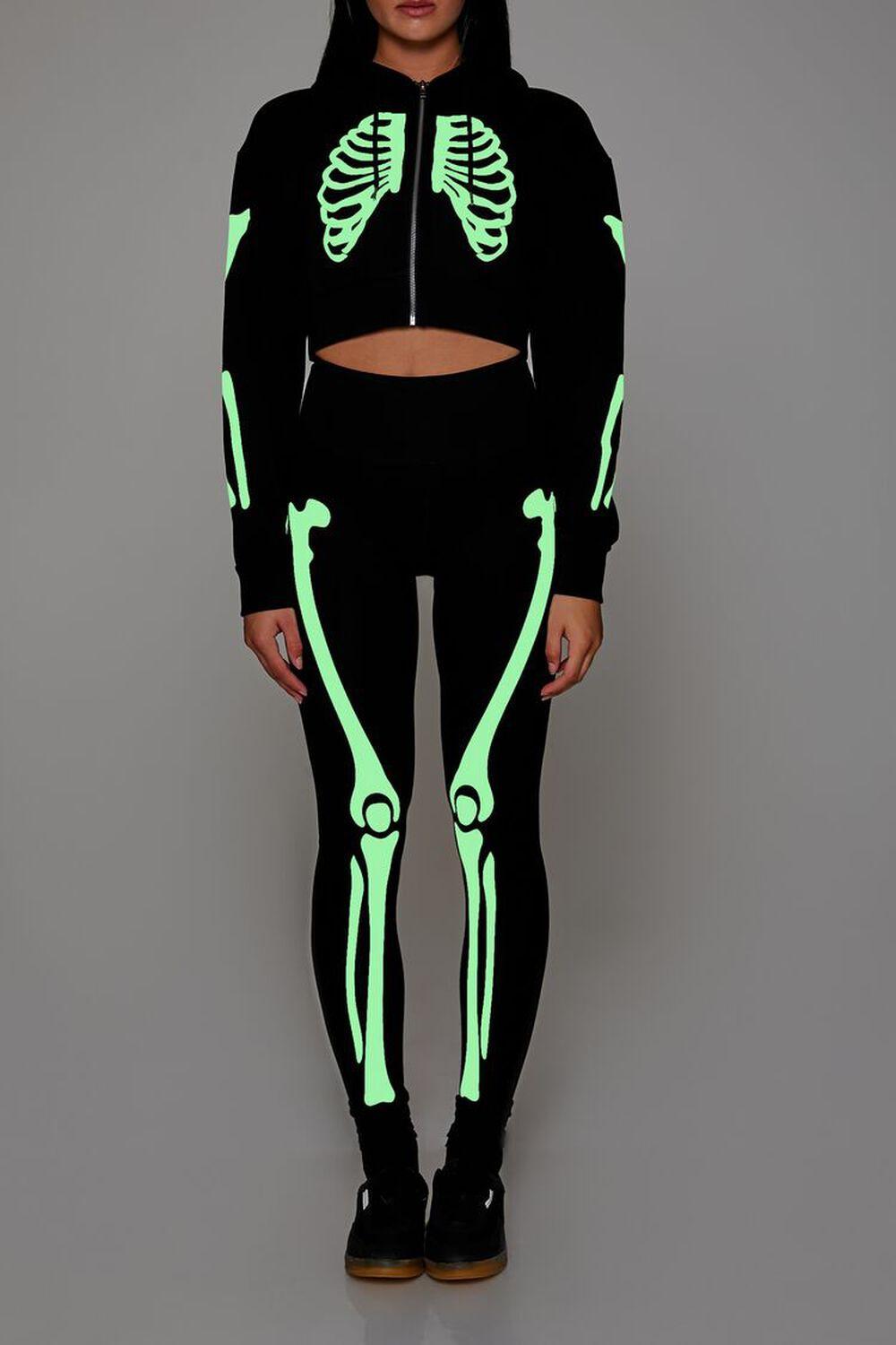 Active Glow-in-the-Dark Skeleton Leggings | Forever 21 Product Image