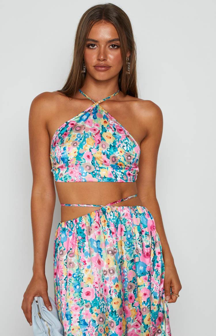 Spring Bouquet Floral Halter Top Product Image