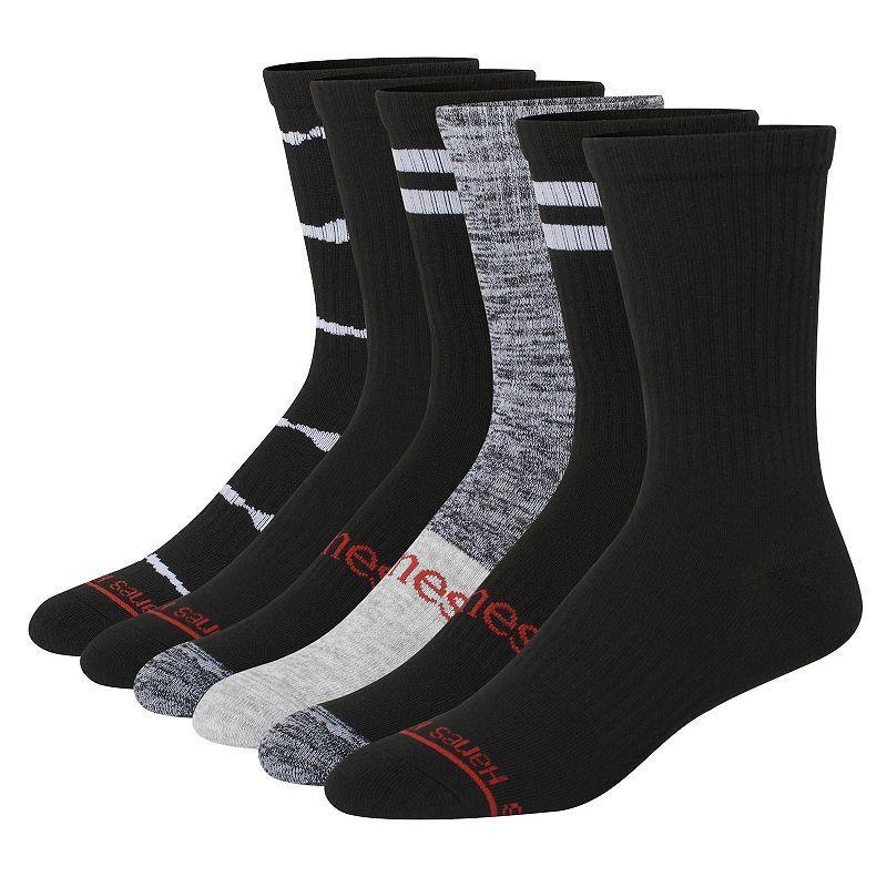 Mens Hanes Originals Ultimate 6-Pack Moisture-Wicking Crew Socks, Mens Product Image