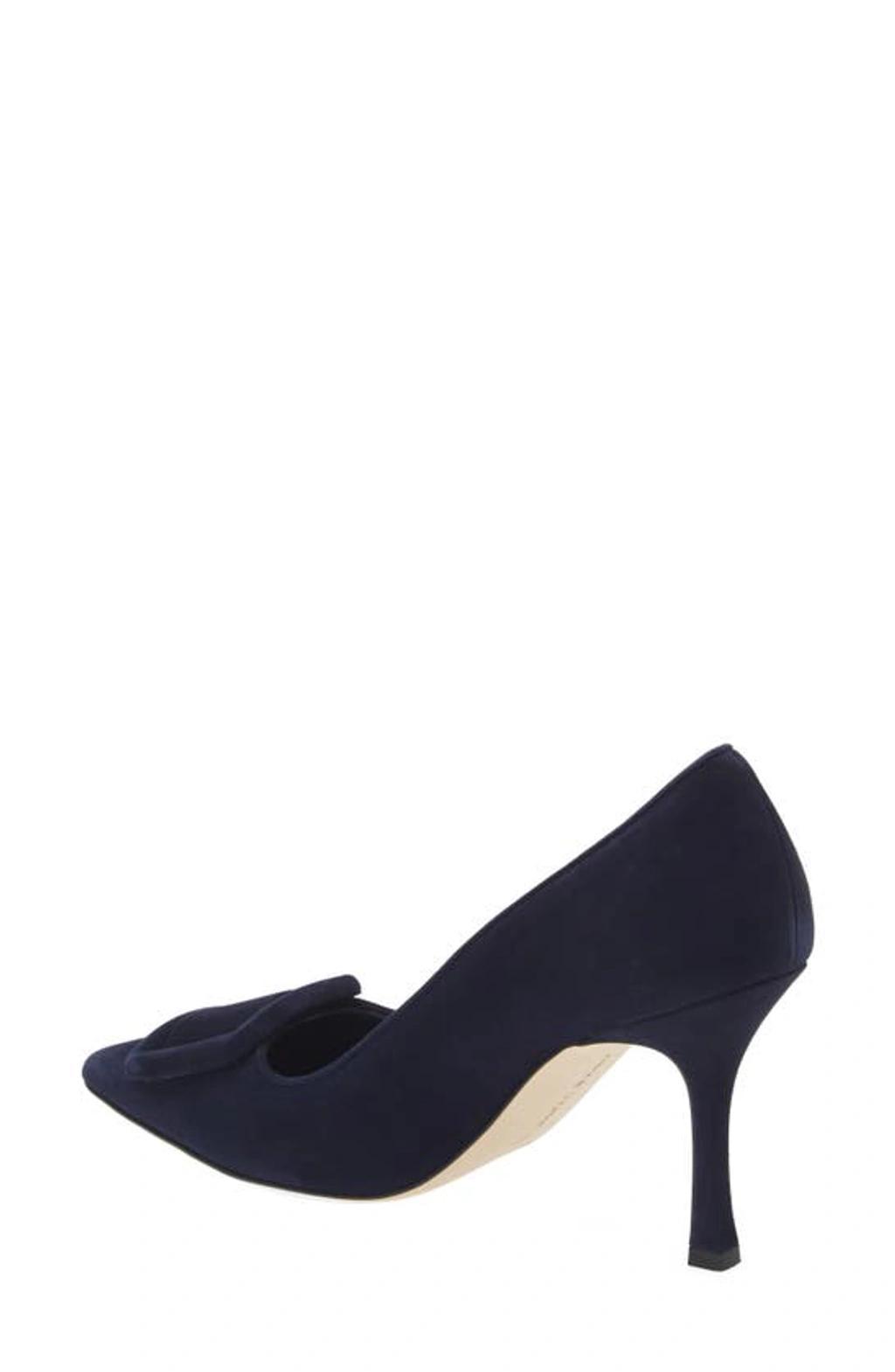 Maysale Buckle Pointed Toe Pump In Navy Product Image