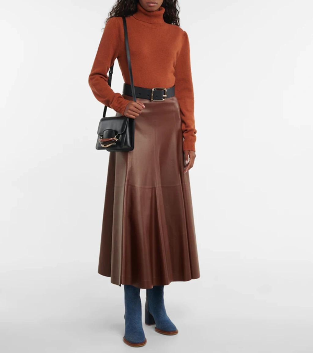 Turtleneck Cashmere-wool Sweater In Cognac Brown Product Image