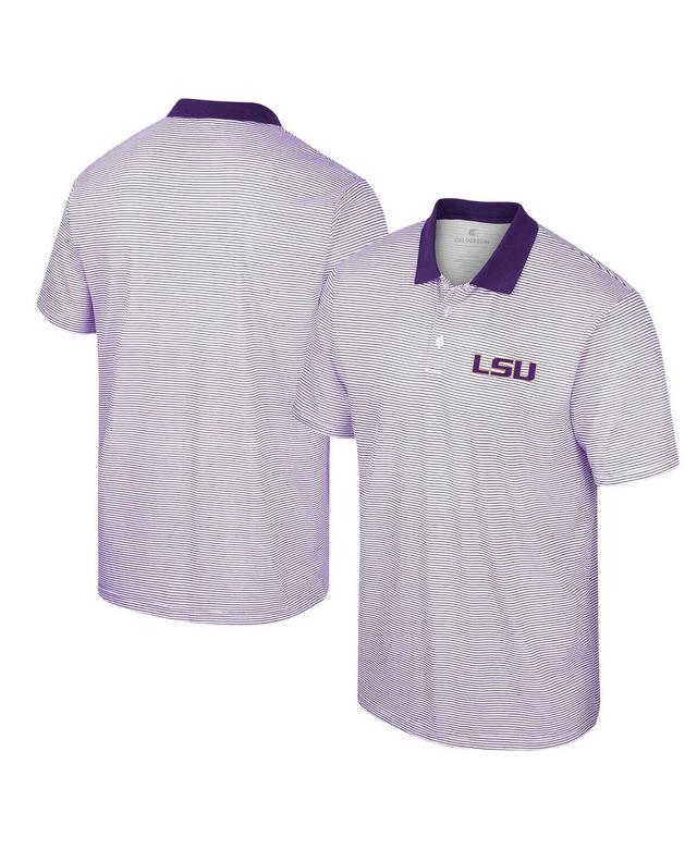 Mens Colosseum LSU Tigers Print Stripe Polo Product Image