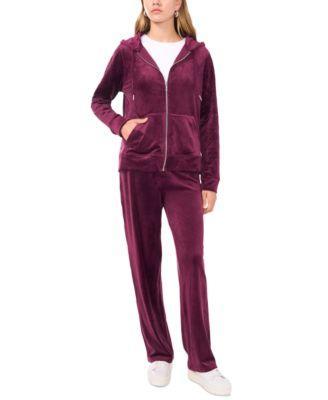 Vince Camuto Womens Velour Zip Hoodie Straight Leg Pants Product Image