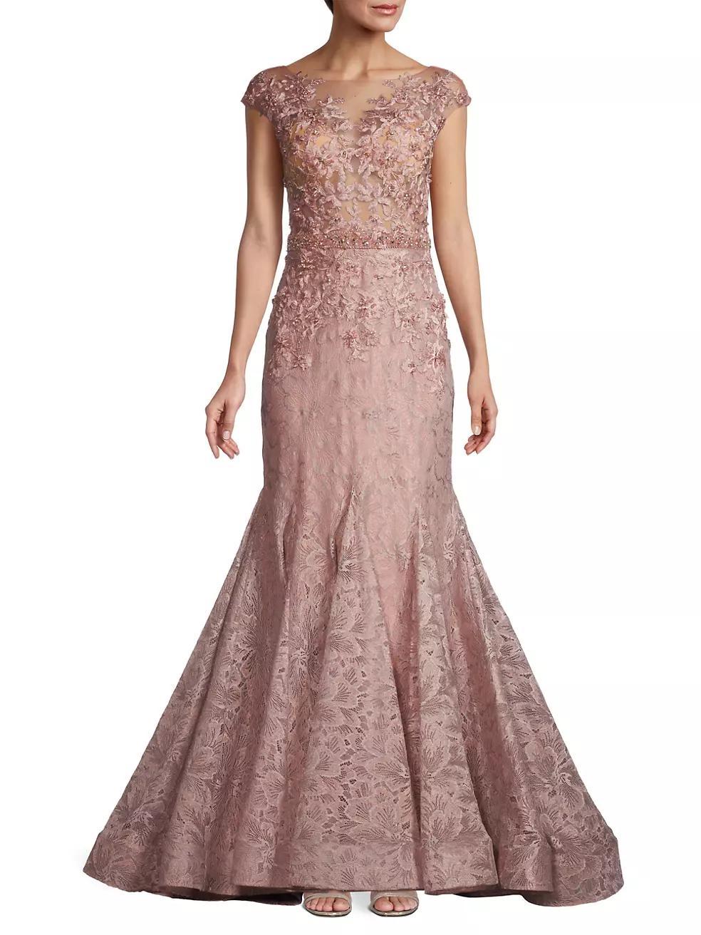 Beaded Lace Gown Product Image