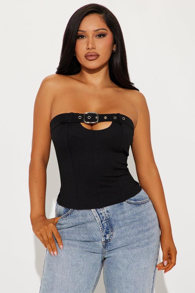 Vera Buckle Tube Top - Black Product Image