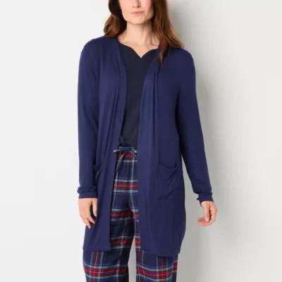 Liz Claiborne Cardigan Womens Long Sleeve Pajama Top Product Image