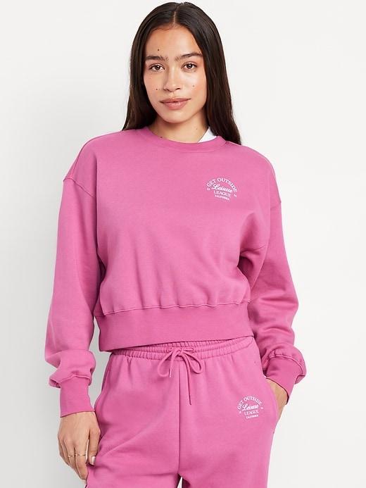 SoComfy Crop Graphic Sweatshirt Product Image