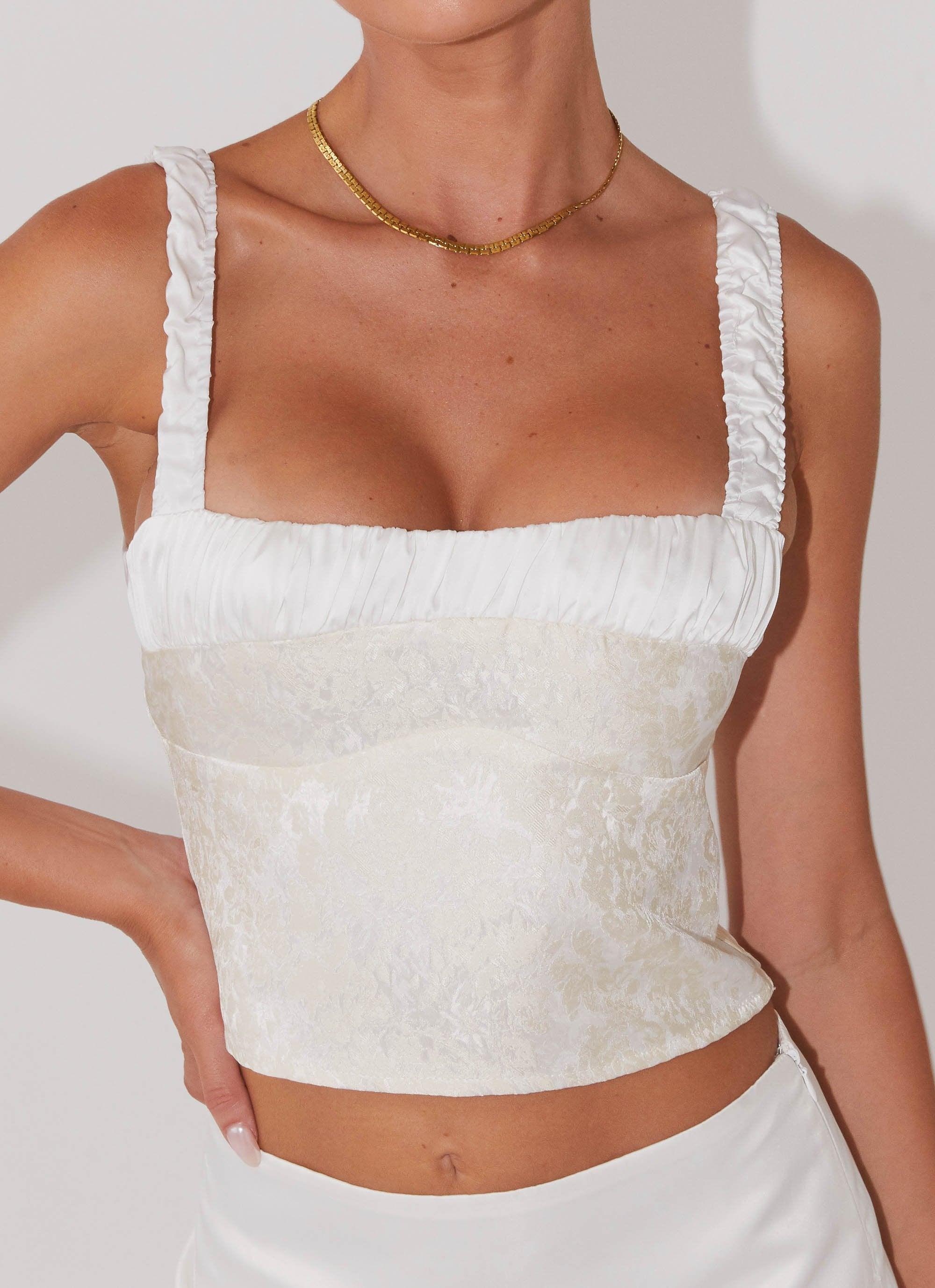 Ryder Bustier Top - Ivory Sky Product Image