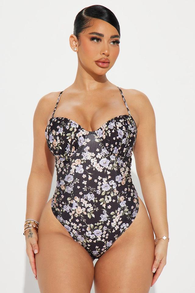 Forever Yours Floral Bodysuit - Black/combo Product Image