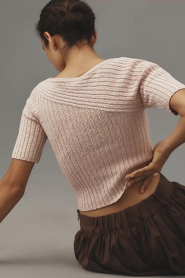 Maeve Ribbed Sweater Tee Product Image