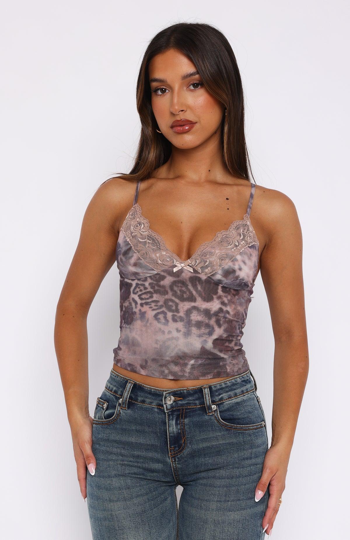 Never Falling In Love Top Leopard Haze Product Image