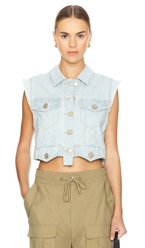 Cropped Denim Trucker Top Product Image