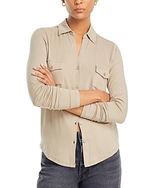 Womens Soft Touch Long-Sleeve Pocket Shirt Product Image