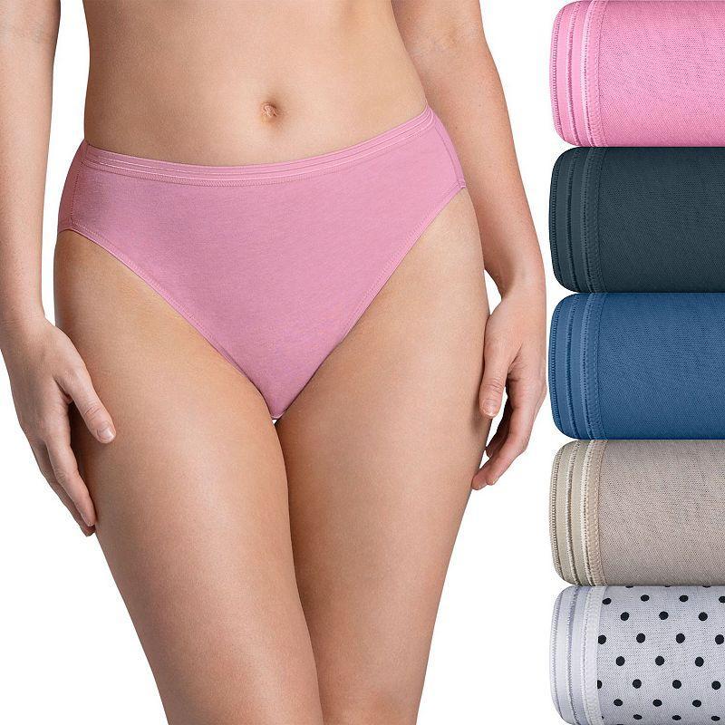 Womens Fruit of the Loom Ultra Soft 5-pack Hi-Cut Panty Set 5DUSKHC Product Image