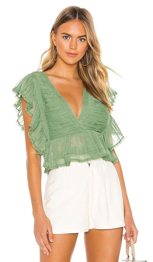 Tularosa Kaia Top in Green. - size L (also in S) Product Image