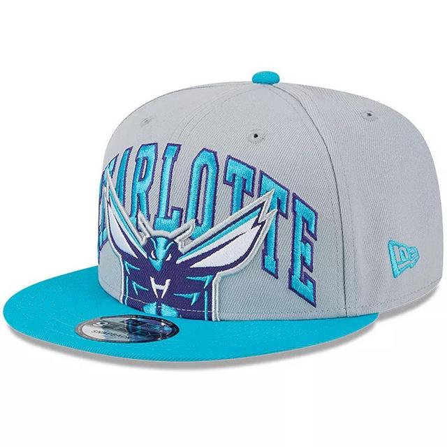 Mens New Era Gray Charlotte Hornets Tip-Off Two-Tone 9FIFTY Snapback Hat - Gray Product Image