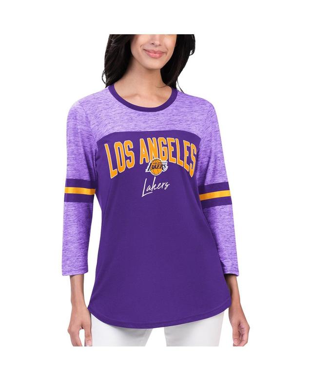 Womens G-III 4Her by Carl Banks Los Angeles Lakers Play the Game Three-Quarter Sleeve T-Shirt Product Image