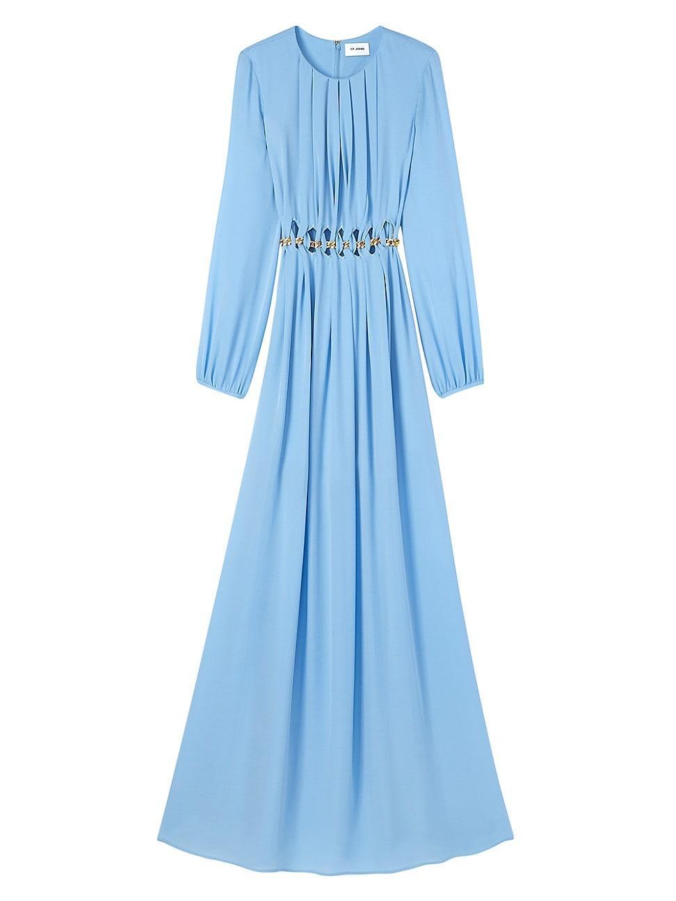 Womens Georgette Silk Chain Cut-Out Maxi Dress Product Image