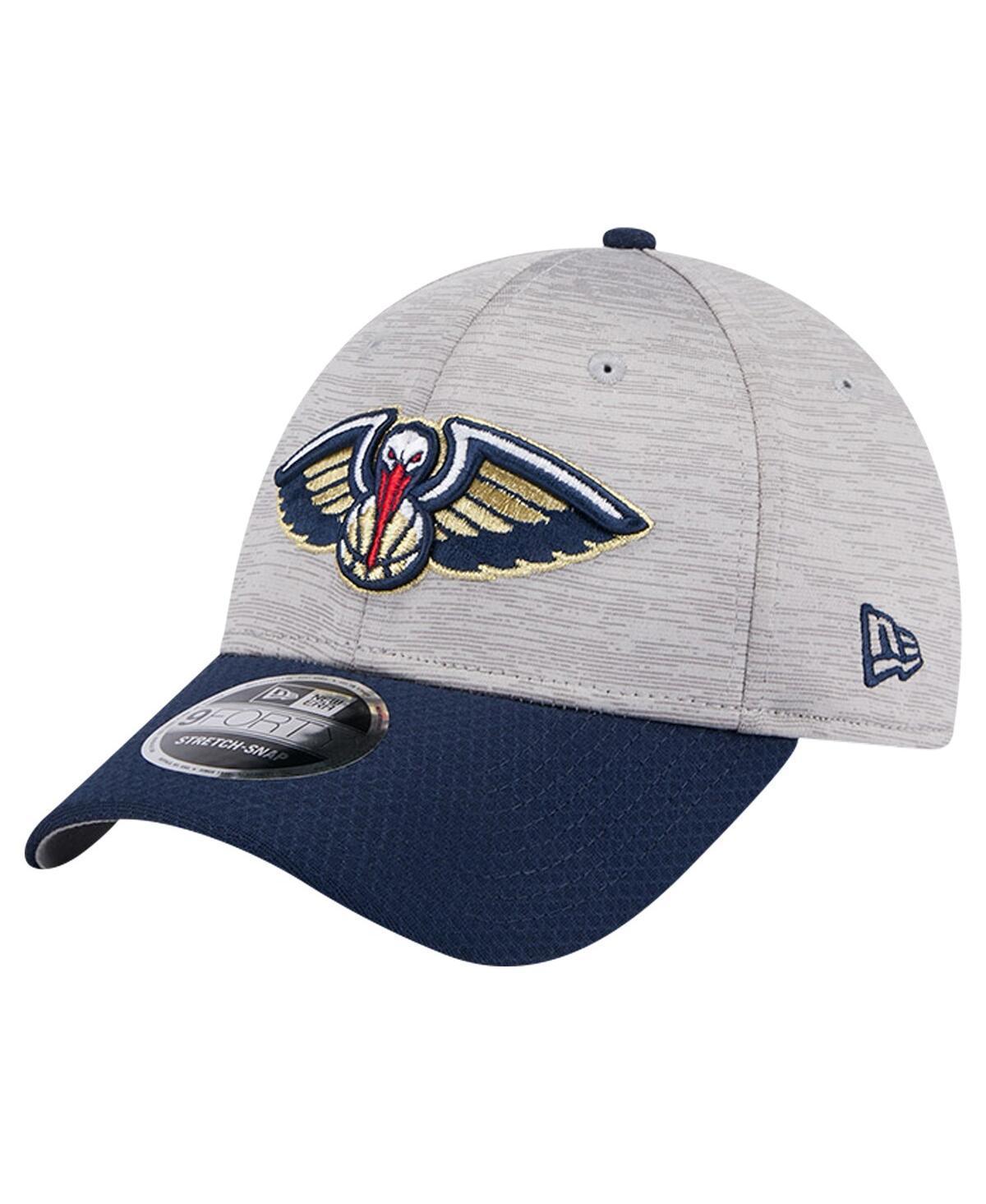 Mens New Era Heather Gray/Navy New Orleans Pelicans Active Digi-Tech Two-Tone 9FORTY Adjustable Hat Product Image