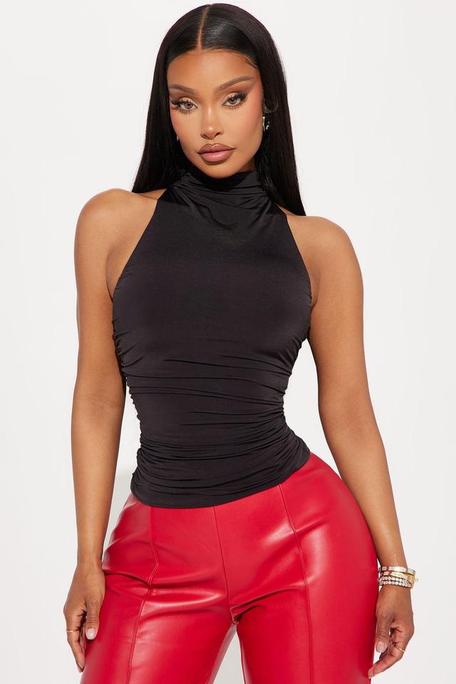 Eliana High Neck Top - Black Product Image