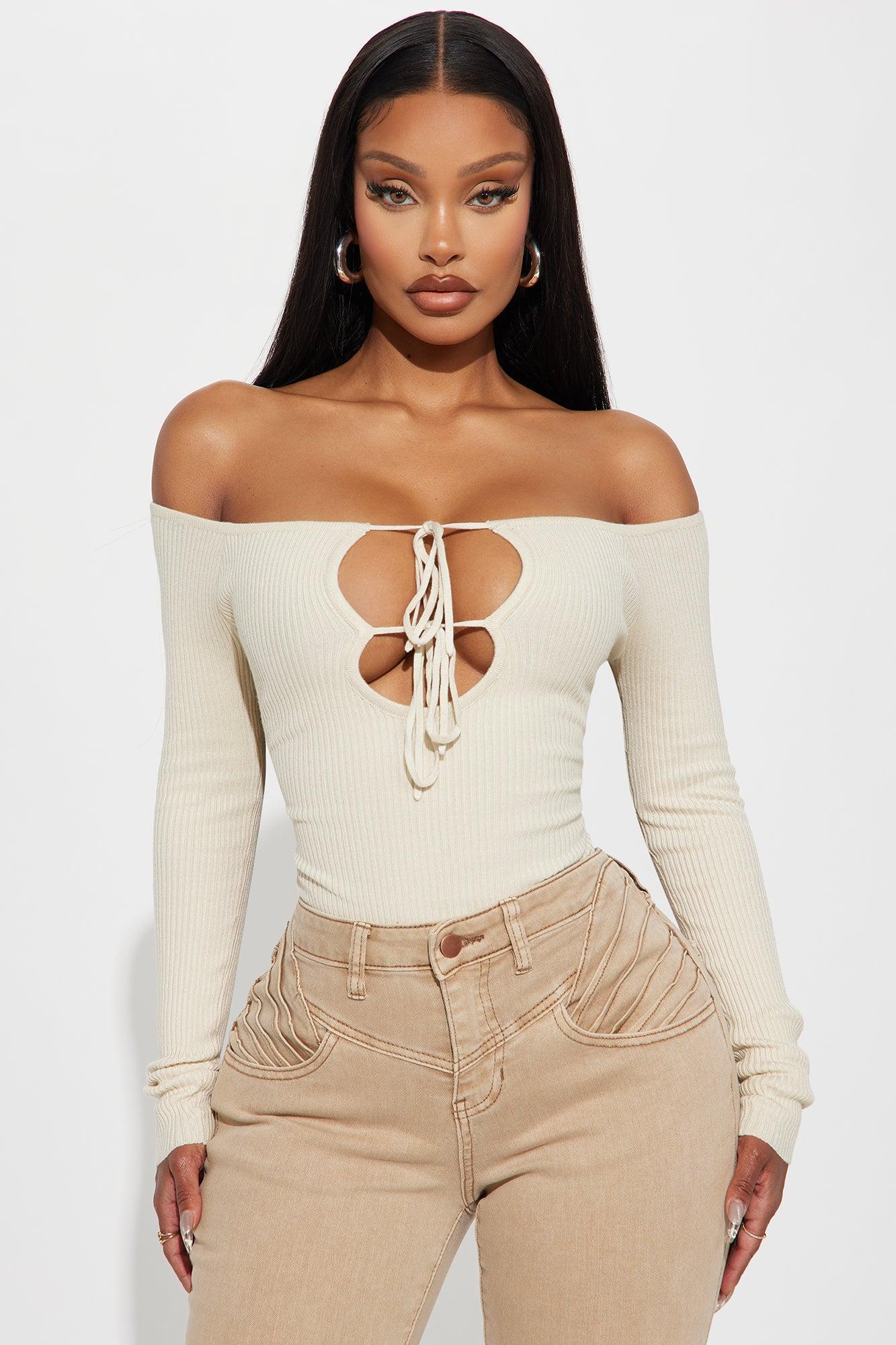 Sotainy Sweater Bodysuit - Cream Product Image