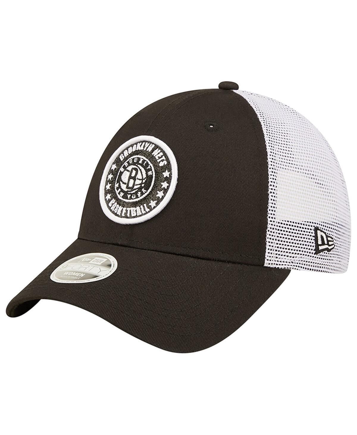 Womens New Era /White Brooklyn Nets Glitter Patch 9FORTY Snapback Hat Product Image