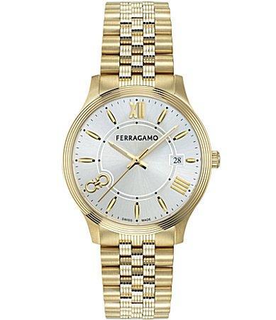 Men's Ferragamo Duo IP Yellow Gold Bracelet Watch, 40mm Product Image