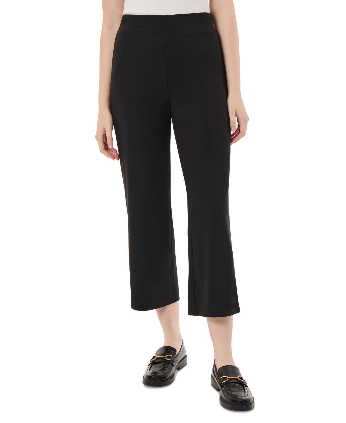 Jones New York Womens Solid Wide-Leg Cropped Pull-On Pants Product Image