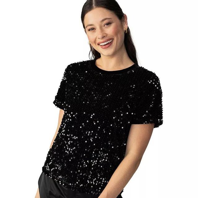 Womens Modern Supply by Sanctuary Everyday Sequin Tee Product Image