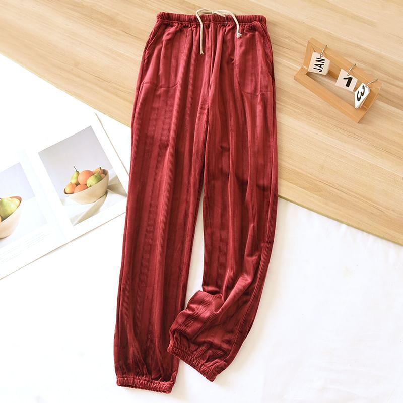 Couple Matching Drawstring Waist Striped Pajama Pants (Various Designs) Product Image