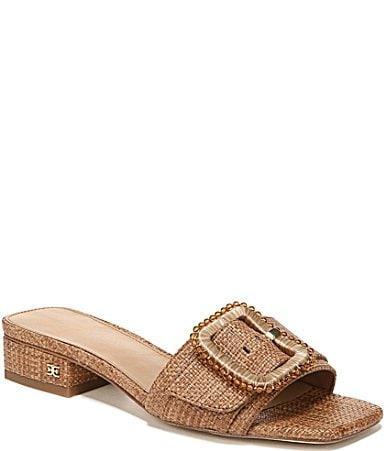 Sam Edelman Deacon Bead Raffia Buckle Detail Slide Sandals Product Image