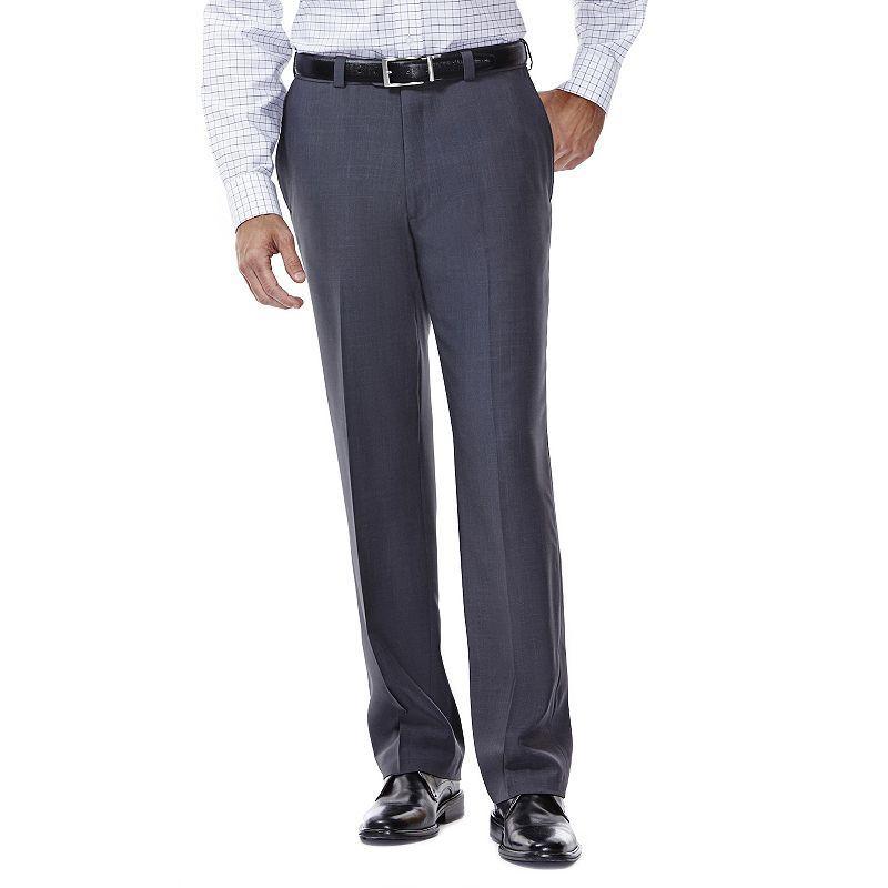 Mens Haggar eCLo Stria Classic-Fit Flat-Front Dress Pants Product Image