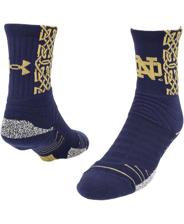 Mens Under Armour Notre Dame Fighting Irish Special Games Playmaker Crew Socks Blue Product Image