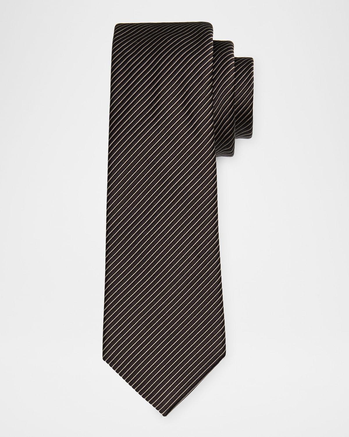 Men's Silk-Cotton Diagonal Weave Tie Product Image