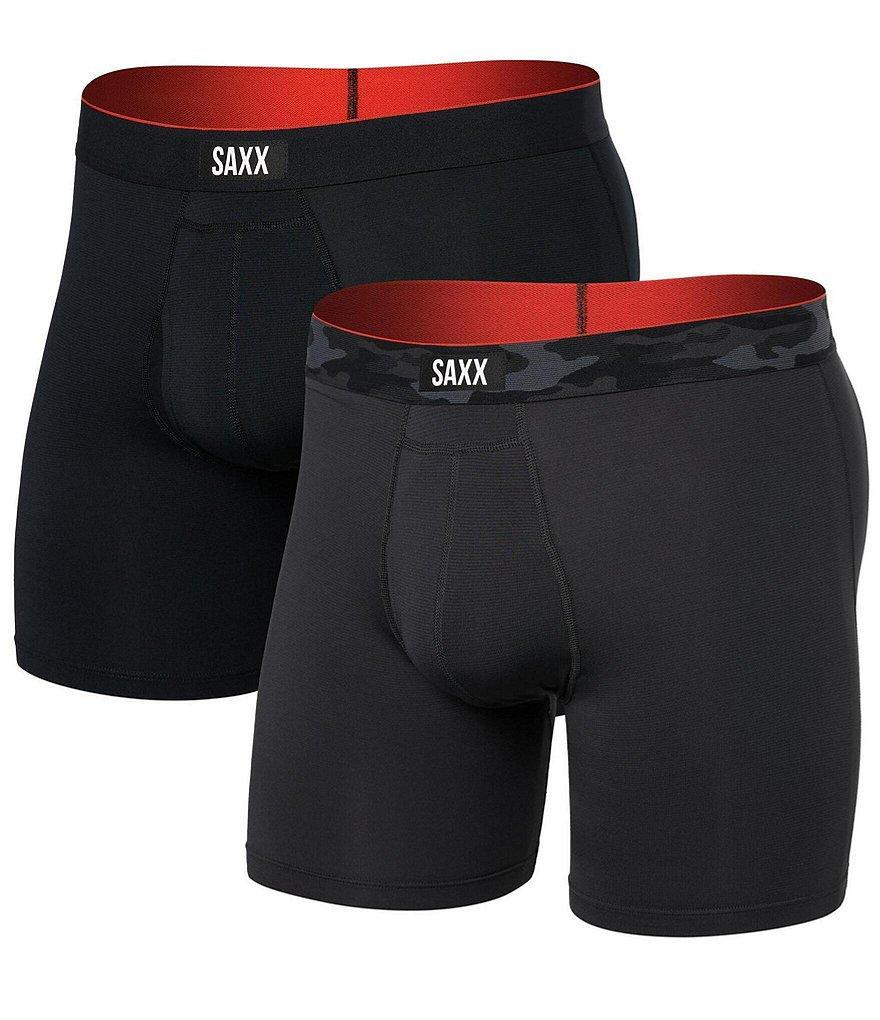 SAXX Multi-Sport Solid/Camouflage Waistband 6#double; Inseam Mesh Boxer Briefs 2-Pack Product Image