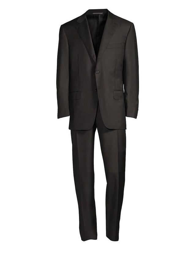 Mens Regular-Fit Two-Button Wool-Blend Suit Product Image